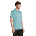 PITCHER Poloshirt Unisex Blau – Seitenansicht