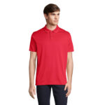 PITCHER Poloshirt Unisex Rot – Vorderansicht