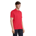 PITCHER Poloshirt Unisex Rot – Seitenansicht