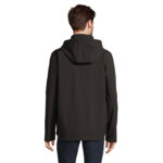 RACE Softshell-Kapuzenjacke Herren Schwarz – Rückansicht