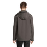 RACE Softshell-Kapuzenjacke Herren Schwarz – Rückansicht