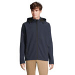 RACE Softshell-Kapuzenjacke Herren Blau – Vorderansicht