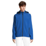 RACE Softshell-Kapuzenjacke Herren Blau – Vorderansicht