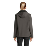 RACE Softshell-Kapuzenjacke Damen Schwarz – Rückansicht