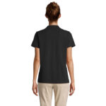 PULSE Poloshirt Damen Schwarz – Rückansicht