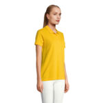 PULSE Poloshirt Damen Gold – Seitenansicht