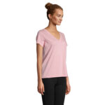REGENT V-Ausschnitt-T-Shirt Damen Rosa – Seitenansicht
