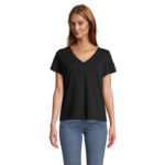 REGENT V-Ausschnitt-T-Shirt Damen Schwarz – Vorderansicht