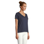 REGENT V-Ausschnitt-T-Shirt Damen Blau – Seitenansicht