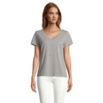 REGENT V-Ausschnitt-T-Shirt Damen Grau – Vorderansicht