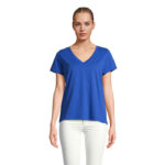 REGENT V-Ausschnitt-T-Shirt Damen Blau – Vorderansicht