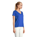REGENT V-Ausschnitt-T-Shirt Damen Blau – Seitenansicht