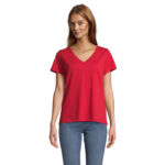 REGENT V-Ausschnitt-T-Shirt Damen Rot – Vorderansicht
