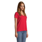 REGENT V-Ausschnitt-T-Shirt Damen Rot – Seitenansicht