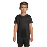 SPRINT Sport-T-Shirt Kinder Schwarz – Vorderansicht