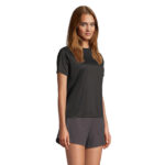 VORTEX Raglan-T-Shirt Damen Schwarz – Seitenansicht