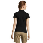 PEOPLE Poloshirt Damen 210 g/m² Schwarz – Rückansicht