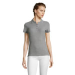 PEOPLE Poloshirt Damen 210 g/m² Grau – Vorderansicht
