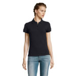 PEOPLE Poloshirt Damen 210 g/m² Blau – Vorderansicht