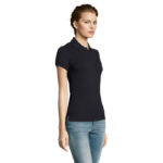 PEOPLE Poloshirt Damen 210 g/m² Blau – Seitenansicht
