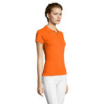 PEOPLE Poloshirt Damen 210 g/m² Orange – Seitenansicht