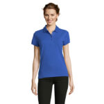 PEOPLE Poloshirt Damen 210 g/m² Blau – Vorderansicht
