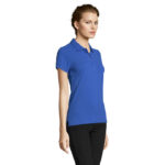 PEOPLE Poloshirt Damen 210 g/m² Blau – Seitenansicht