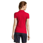 PEOPLE Poloshirt Damen 210 g/m² Rot – Rückansicht
