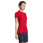 PEOPLE Poloshirt Damen 210 g/m² Rot – Seitenansicht