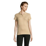 PEOPLE Poloshirt Damen 210 g/m² Braun – Vorderansicht