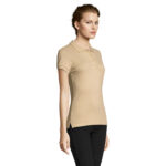 PEOPLE Poloshirt Damen 210 g/m² Braun – Seitenansicht