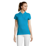 PASSION Poloshirt Damen 170 g/m² Blau – Vorderansicht