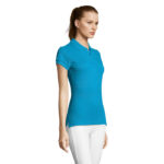 PASSION Poloshirt Damen 170 g/m² Blau – Seitenansicht