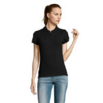 PASSION Poloshirt Damen 170 g/m² Schwarz – Vorderansicht