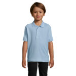 SUMMER II Poloshirt Kinder 170 g/m² Blau – Vorderansicht