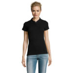 PERFECT Poloshirt Damen 180 g/m² Schwarz – Vorderansicht