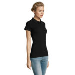 PERFECT Poloshirt Damen 180 g/m² Schwarz – Seitenansicht