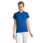 PERFECT Poloshirt Damen 180 g/m² Blau – Vorderansicht