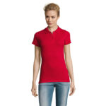 PERFECT Poloshirt Damen 180 g/m² Rot – Vorderansicht