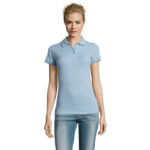 PERFECT Poloshirt Damen 180 g/m² Blau – Vorderansicht