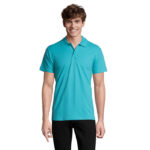 SPRING II Poloshirt Herren 210 g/m² Blau – Vorderansicht