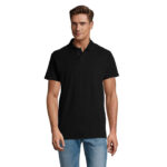 SPRING II Poloshirt Herren 210 g/m² Schwarz – Vorderansicht