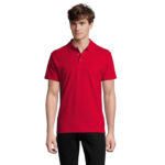 SPRING II Poloshirt Herren 210 g/m² Rot – Vorderansicht