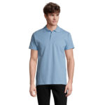 SPRING II Poloshirt Herren 210 g/m² Blau – Vorderansicht