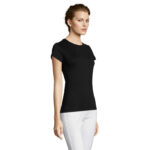 MISS T-Shirt Damen 150 g/m² Schwarz – Seitenansicht