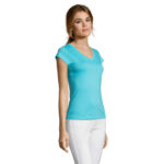 MOON T-Shirt Damen 150 g/m² Blau – Seitenansicht
