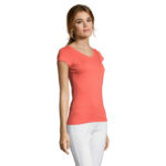 MOON T-Shirt Damen 150 g/m² Rot – Seitenansicht