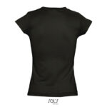 MOON T-Shirt Damen 150 g/m² Schwarz – Rückansicht