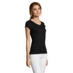 MOON T-Shirt Damen 150 g/m² Schwarz – Seitenansicht
