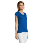 MOON T-Shirt Damen 150 g/m² Blau – Seitenansicht